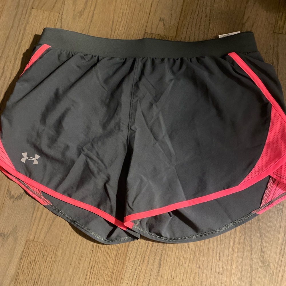 Pink under armor, athletic shorts